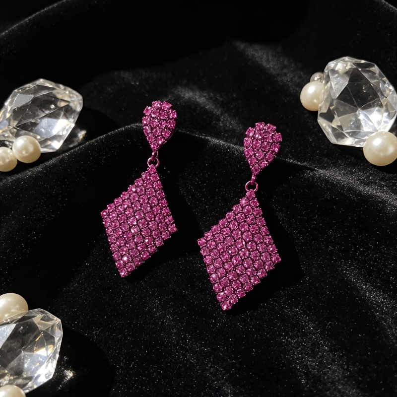Geometric Square Colored Earrings, Party Accessories